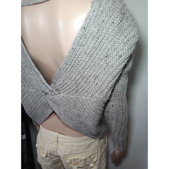 Ruby Moon sz sm gray crop sweater wool blend - Picture 4 of 16